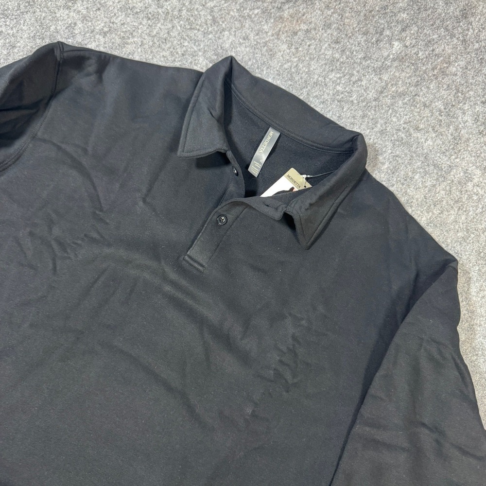 Mondetta Women XL Black Collared Pullover Sweatshirt Long Sleeve Relaxed Fit NWT